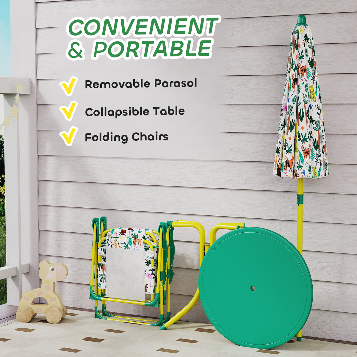 Ensemble table de pique-nique et chaises pour enfants — Lot de 4