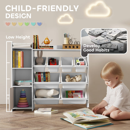 Organisateur de jouets pour enfants avec bacs et bibliothèque