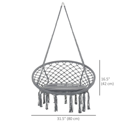 Chaise hamac suspendue bohème avec franges