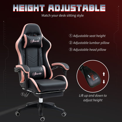 Chaise de gaming ergonomique en similicuir avec repose-pieds