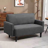 Sofa 2 places en tissu lin rembourré épais