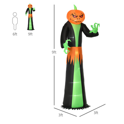 Décoration gonflable Halloween fantôme citrouille 9 pi