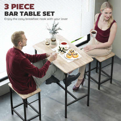 Ensemble table de bar et tabourets style industriel — Lot de 3