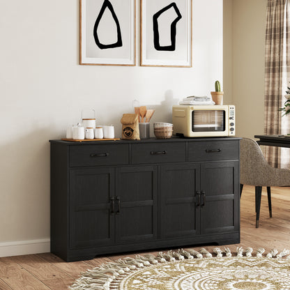 Buffet bahut moderne avec tiroirs et étagères ajustables