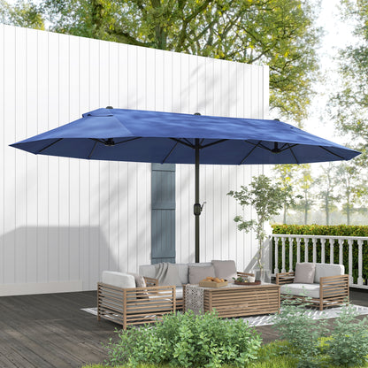 Parasol double face 4,6m avec manivelle acier