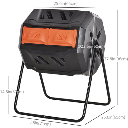 Composteur rotatif double chambre 43 gallons