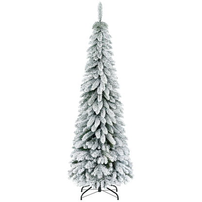 Arbre de Noel artificiel mince floque de neige 183 cm