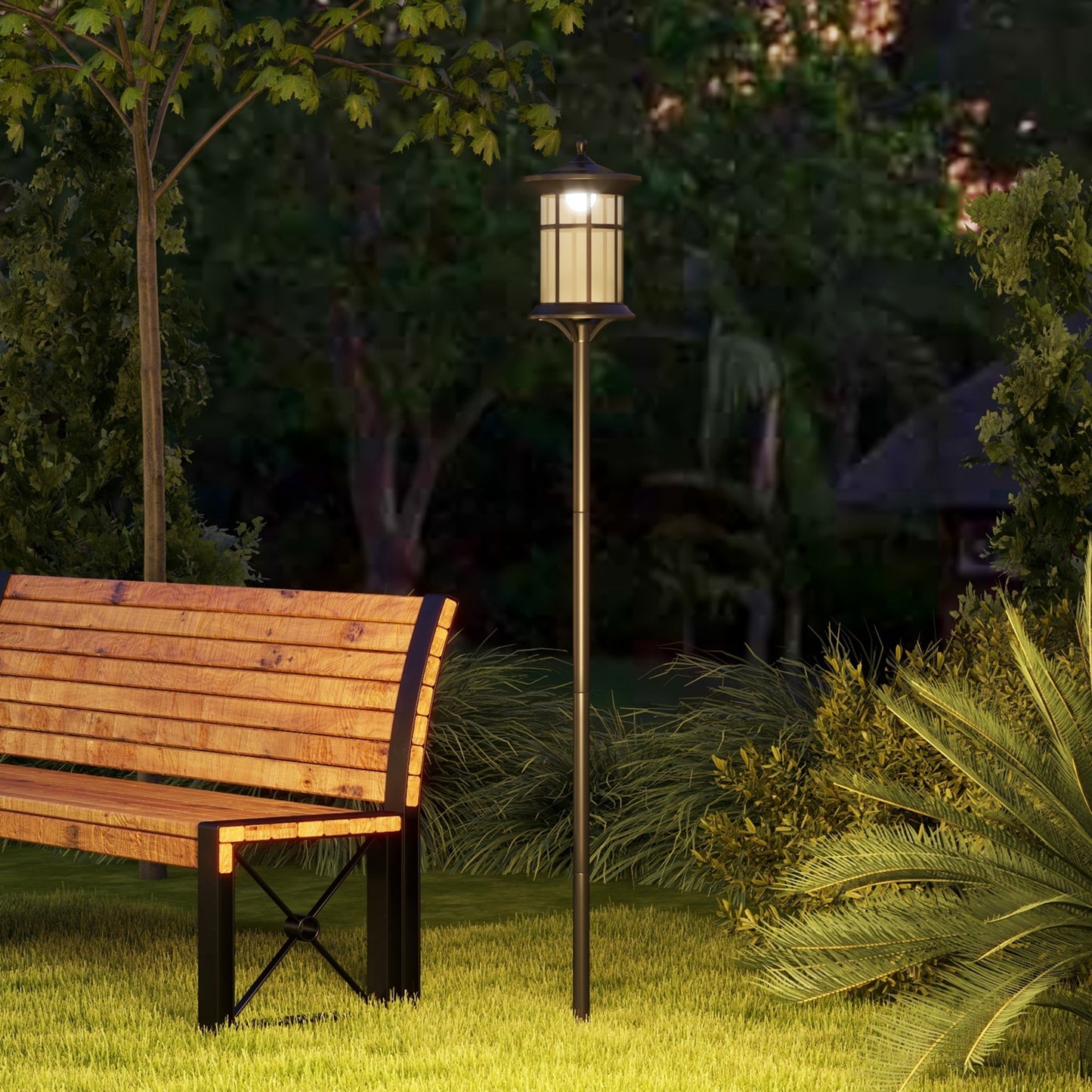 Lampadaire solaire extérieur DEL blanc froid 183 cm