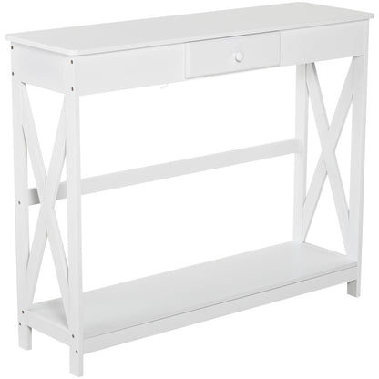 Console d'entrée design X avec tiroir 99 cm