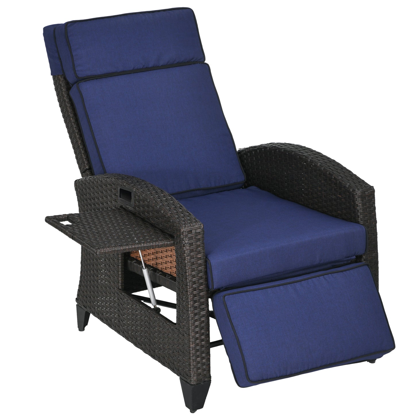 Chaise longue inclinable rotin avec dossier ajustable