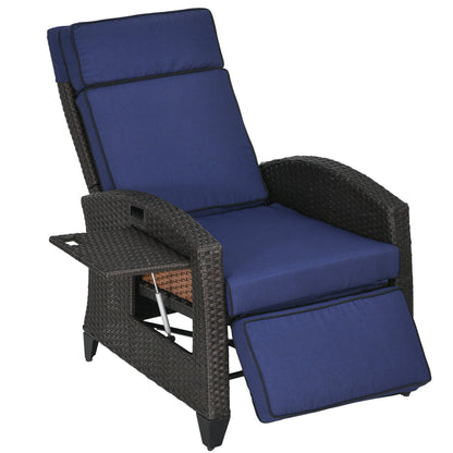 Chaise longue inclinable rotin avec dossier ajustable