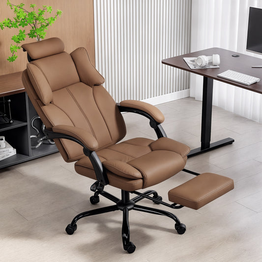Chaise de bureau ergonomique inclinable avec repose-pieds