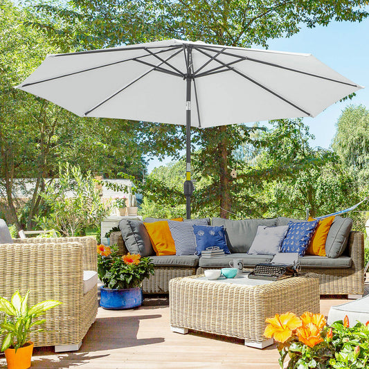 Parasol de patio rond 10 pieds avec manivelle