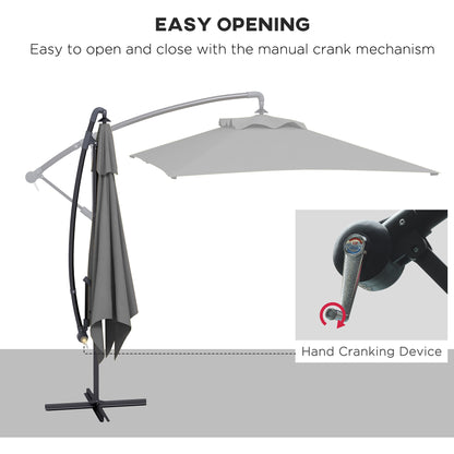Parasol déporté 3m avec base croisée