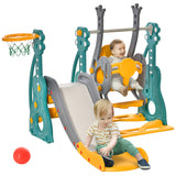 Ensemble jeu 4-en-1 glissoire balançoire panier basketball