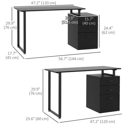 Bureau informatique tiroirs amovibles 47 po