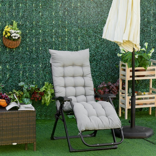 Chaise longue zéro gravité pliante avec coussin amovible