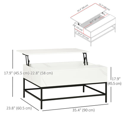 Table basse plateau relevable avec rangement caché