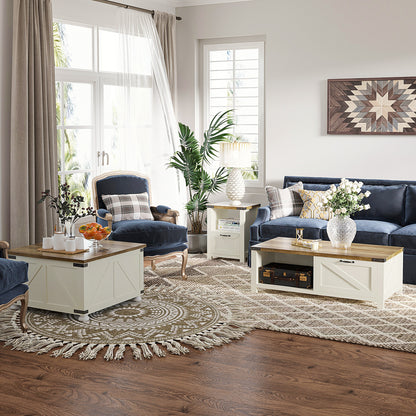 Table basse rustique avec rangement caché