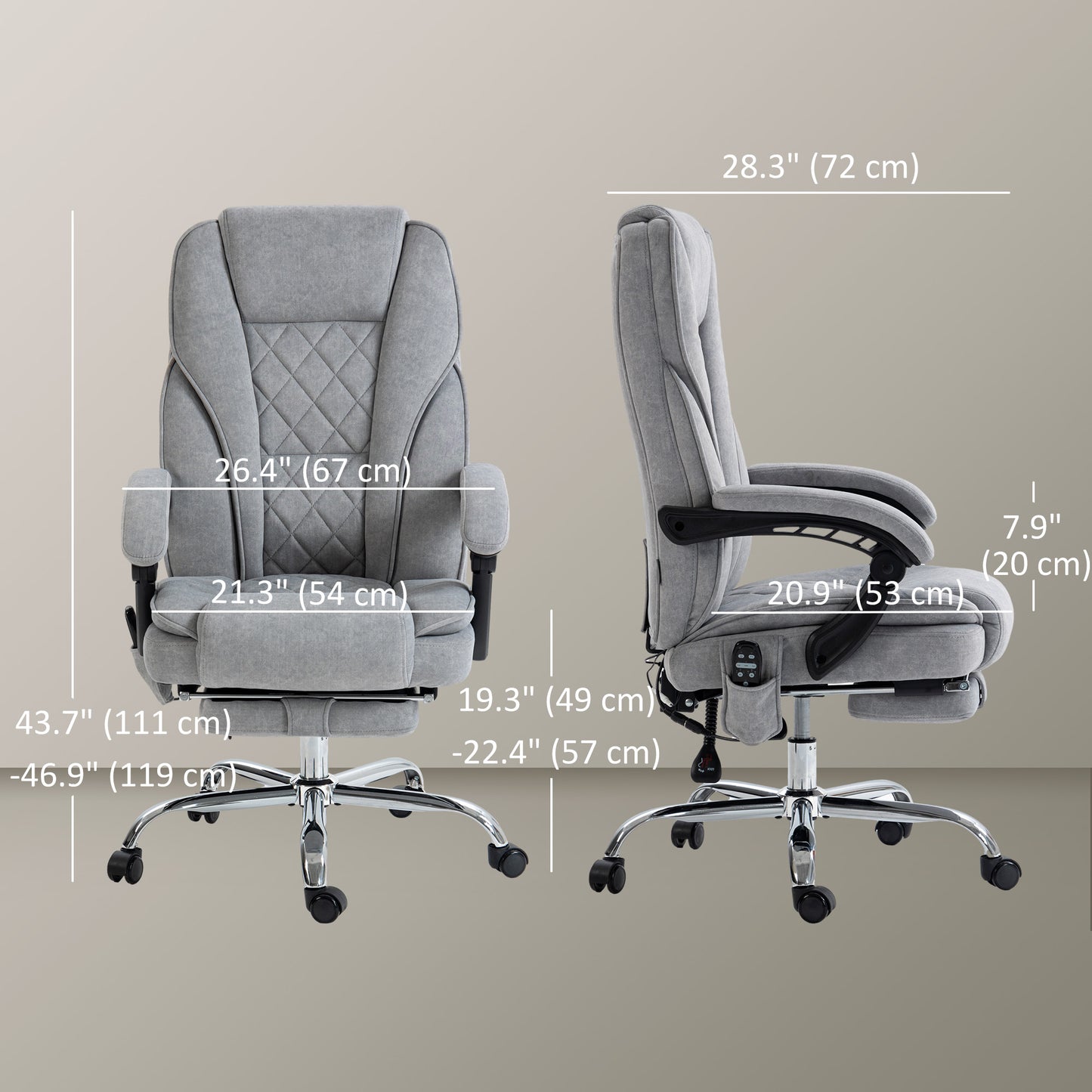 Chaise bureau massage inclinable avec repose-pieds ajustable