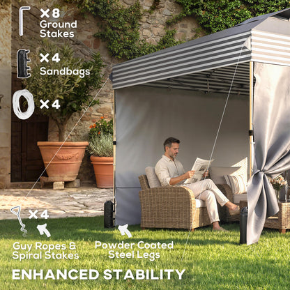 Tente de jardin escamotable UPF 50+ avec 4 parois