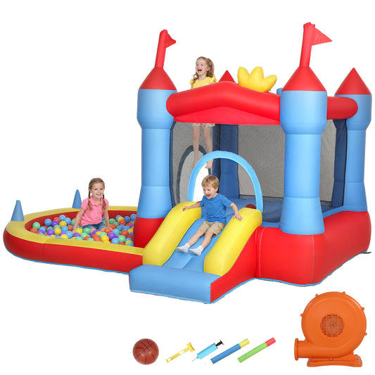 Château gonflable pour enfants avec glissade et piscine