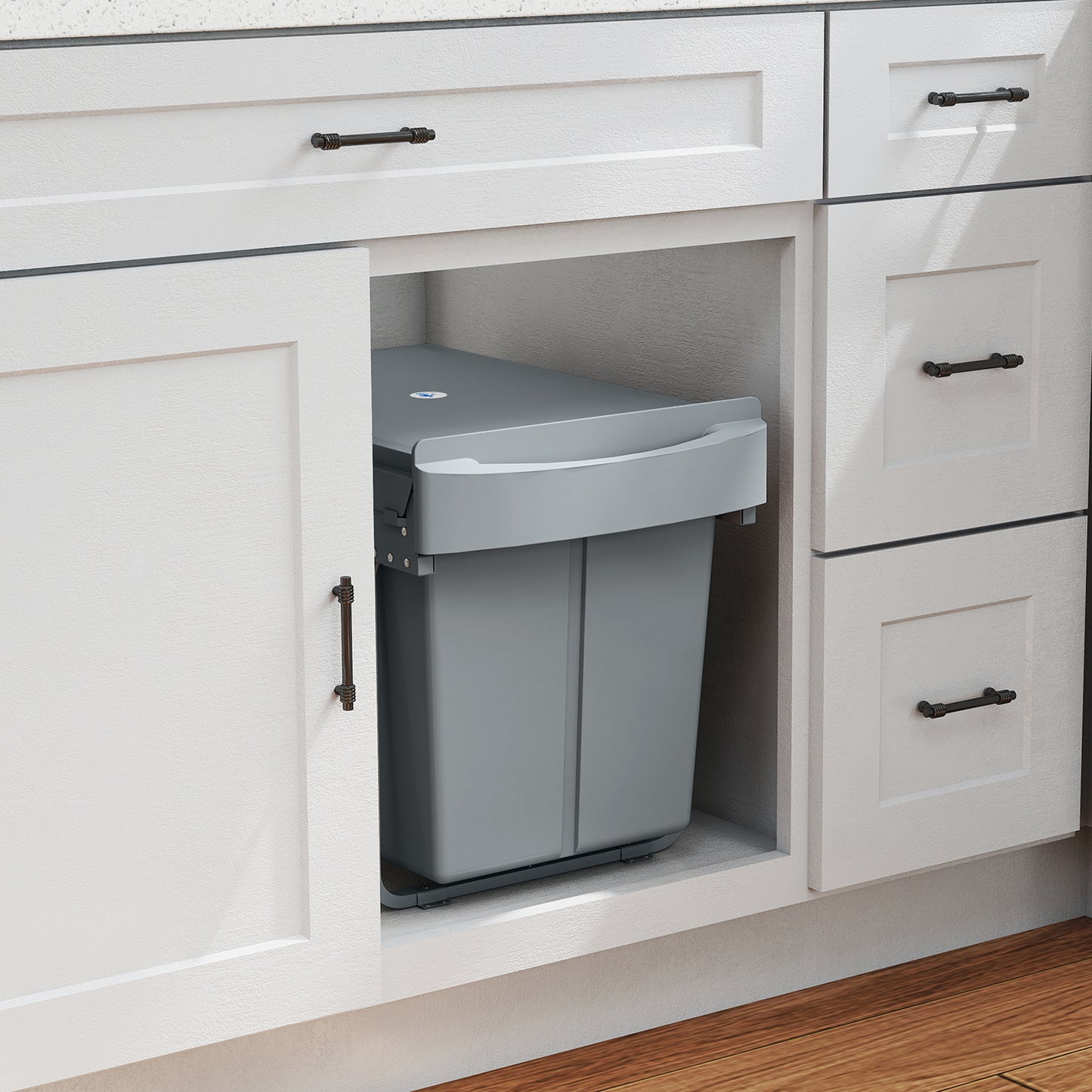 Poubelle coulissante sous armoire 40 L compartiments