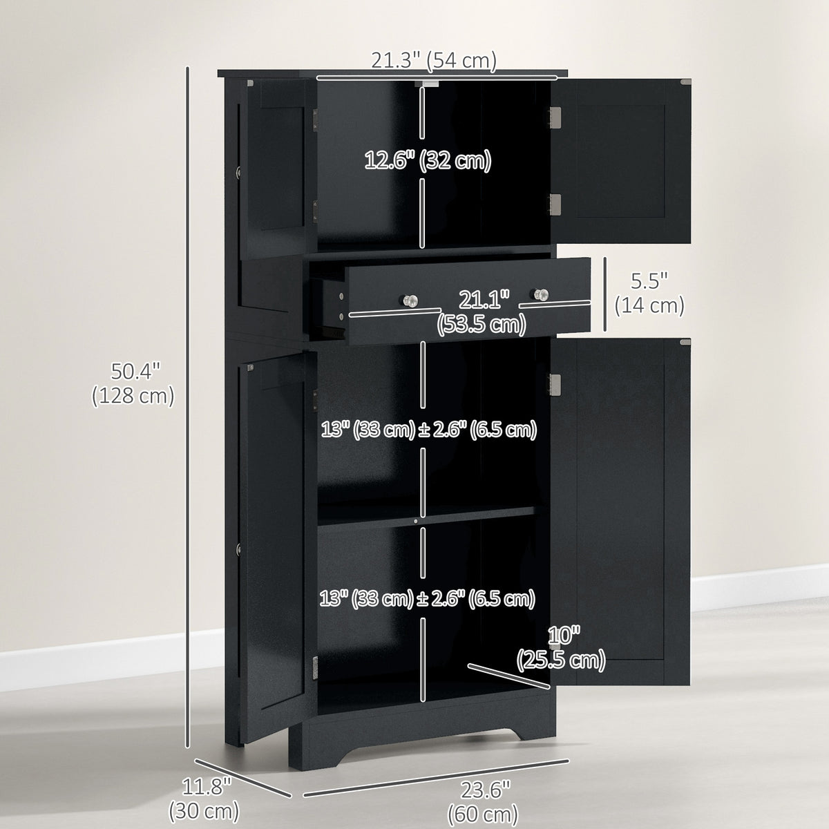 Armoire de cuisine moderne avec portes et tiroir