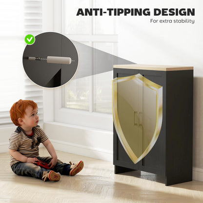 Armoire de rangement avec portes et étagère ajustable