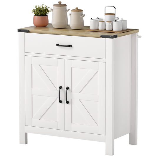 Buffet de Cuisine Style Campagnard Aosom avec Tiroir et Étagère