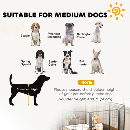 Parc pour chien pliant 8 panneaux — Métal