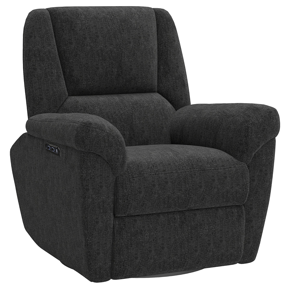 Fauteuil inclinable électrique pivotant et berçant en chenille