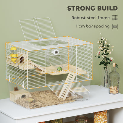 Cage à hamster sur plusieurs niveaux