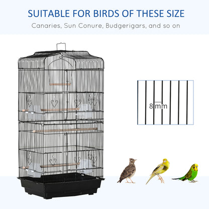 Cage à oiseaux vol libre 2 portes avec perchoirs