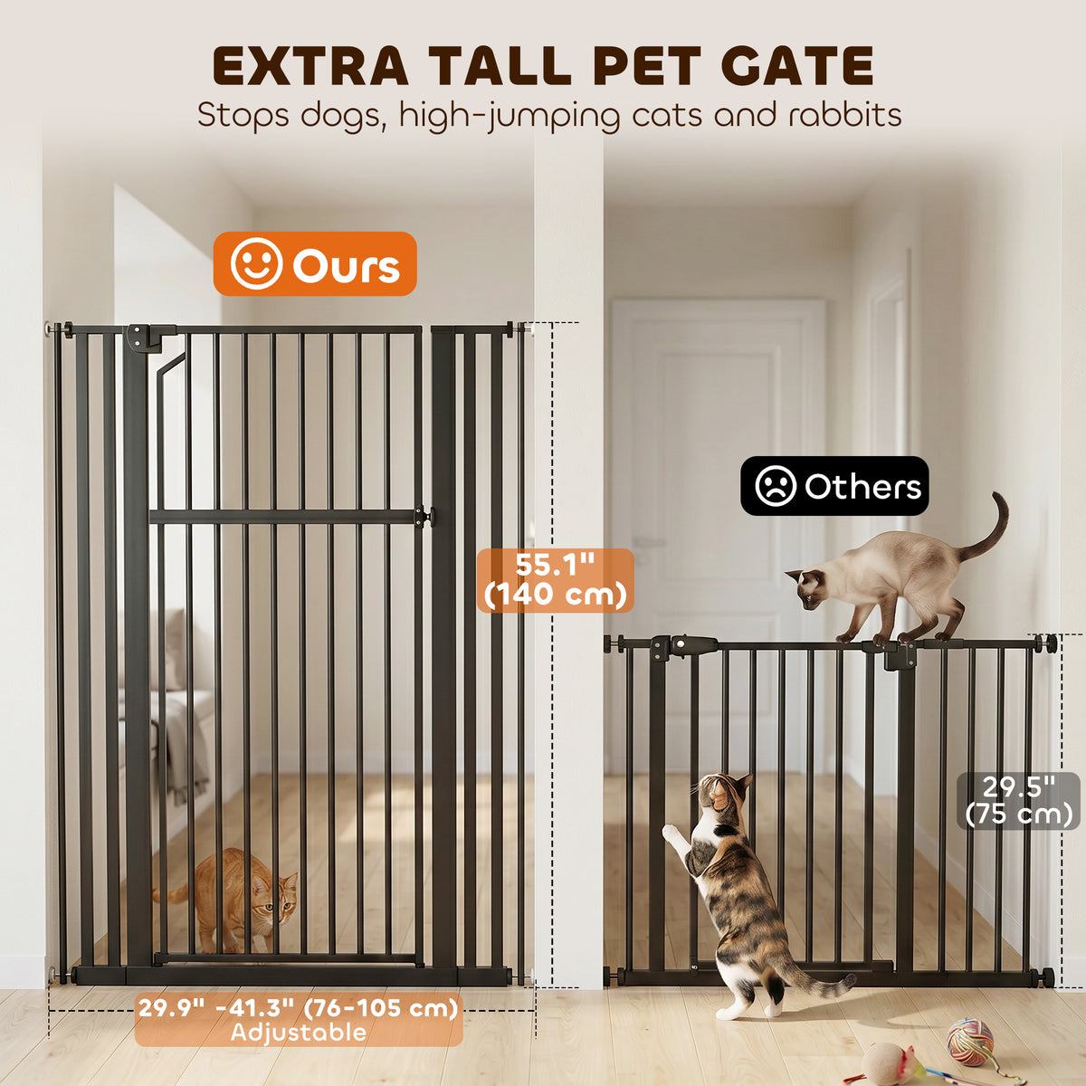 Barrière pour animaux 140 cm extra haute ajustable