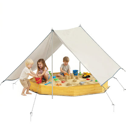 Bac à sable en bois avec grand toit