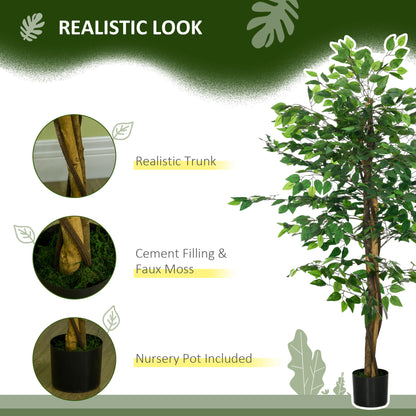 Arbre artificiel ficus 152 cm plante décorative avec pot