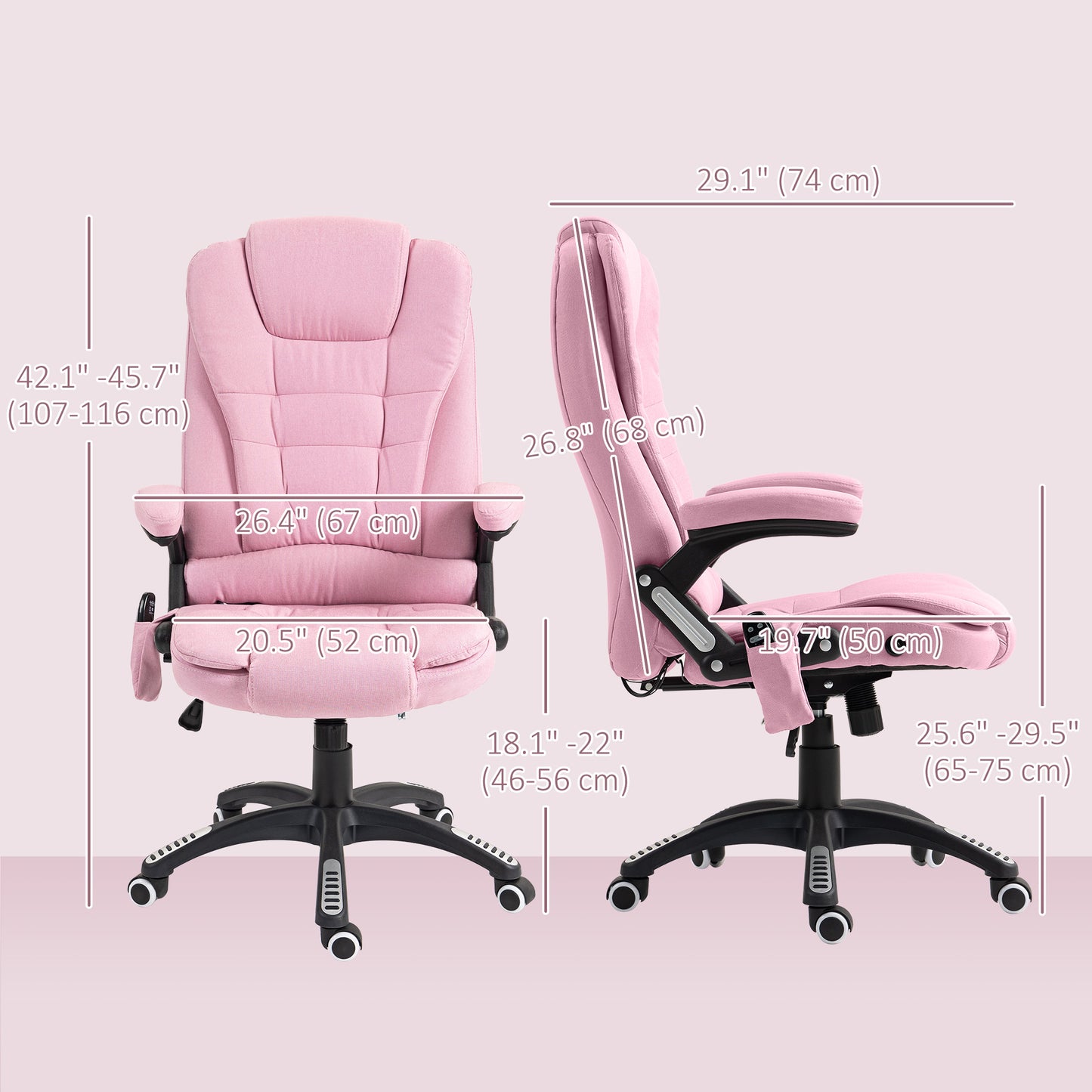 Fauteuil bureau massant inclinable dossier haut pivotant