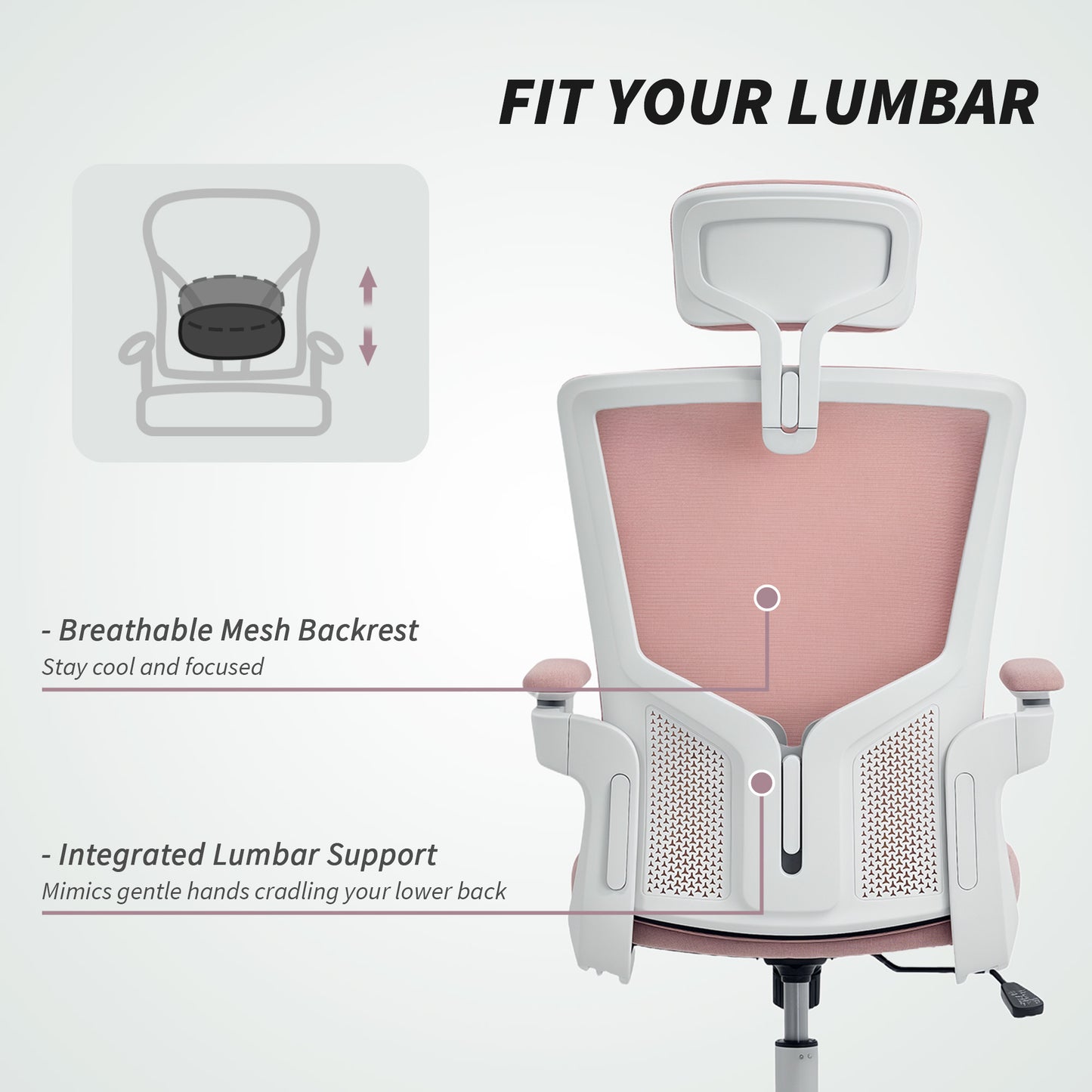 Chaise de bureau ergonomique avec support lombaire réglable