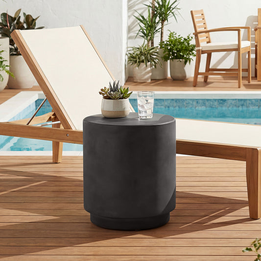 Table d'appoint ronde effet terrazzo