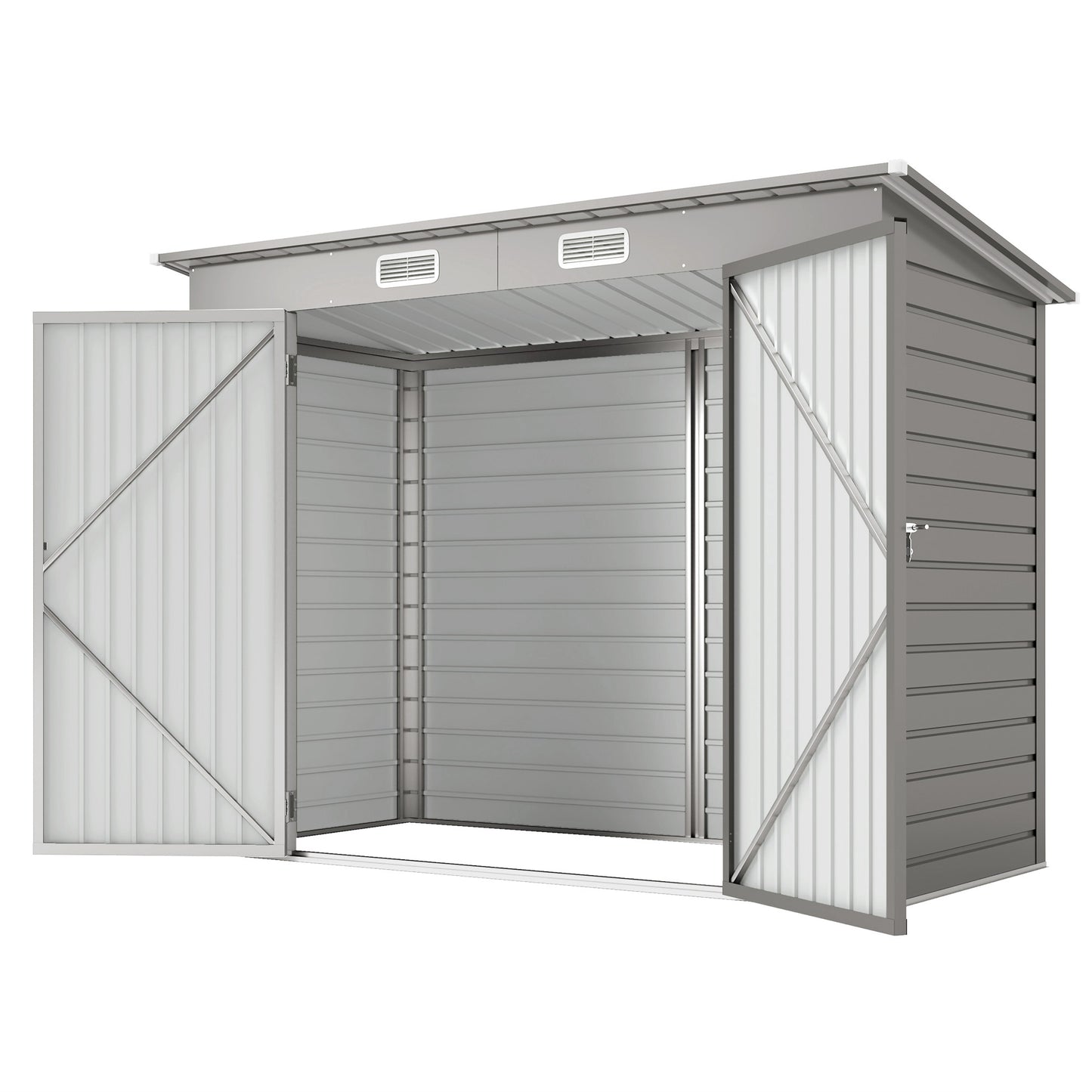Abri de jardin en acier galvanisé avec double porte