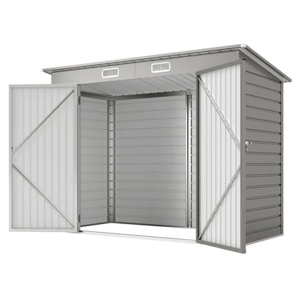 Abri de jardin en acier galvanisé avec double porte