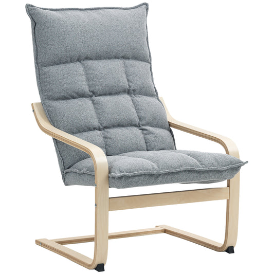 Fauteuil d'accent moderne Aosom en lin avec accoudoirs courbés
