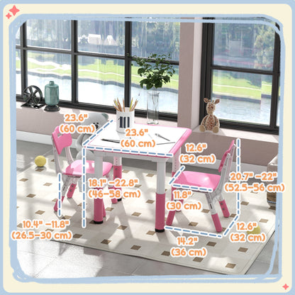 Ensemble table et chaises pour enfants réglable — Lot de 3