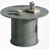 Table basse ronde rangement caché 80 cm