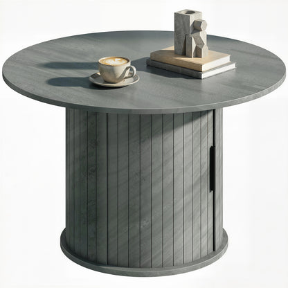 Table basse ronde rangement caché 80 cm