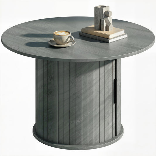 Table basse ronde rangement caché 80 cm