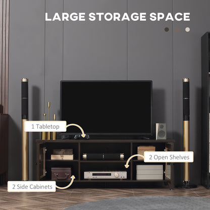 Meuble TV cheminée pour téléviseur 152 cm — 140 x 39.5 x 50 cm