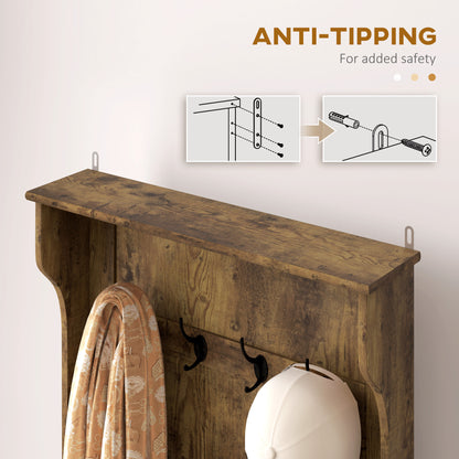 Porte-manteau multifonction 4-en-1 avec banc rangement rustique