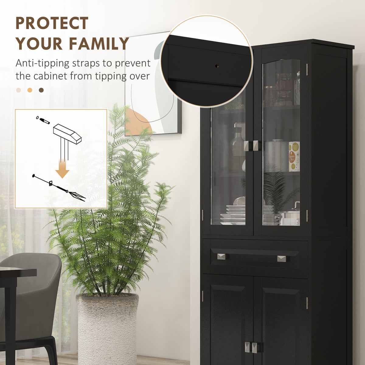Armoire Pantry 4 portes 160 cm rangement cuisine
